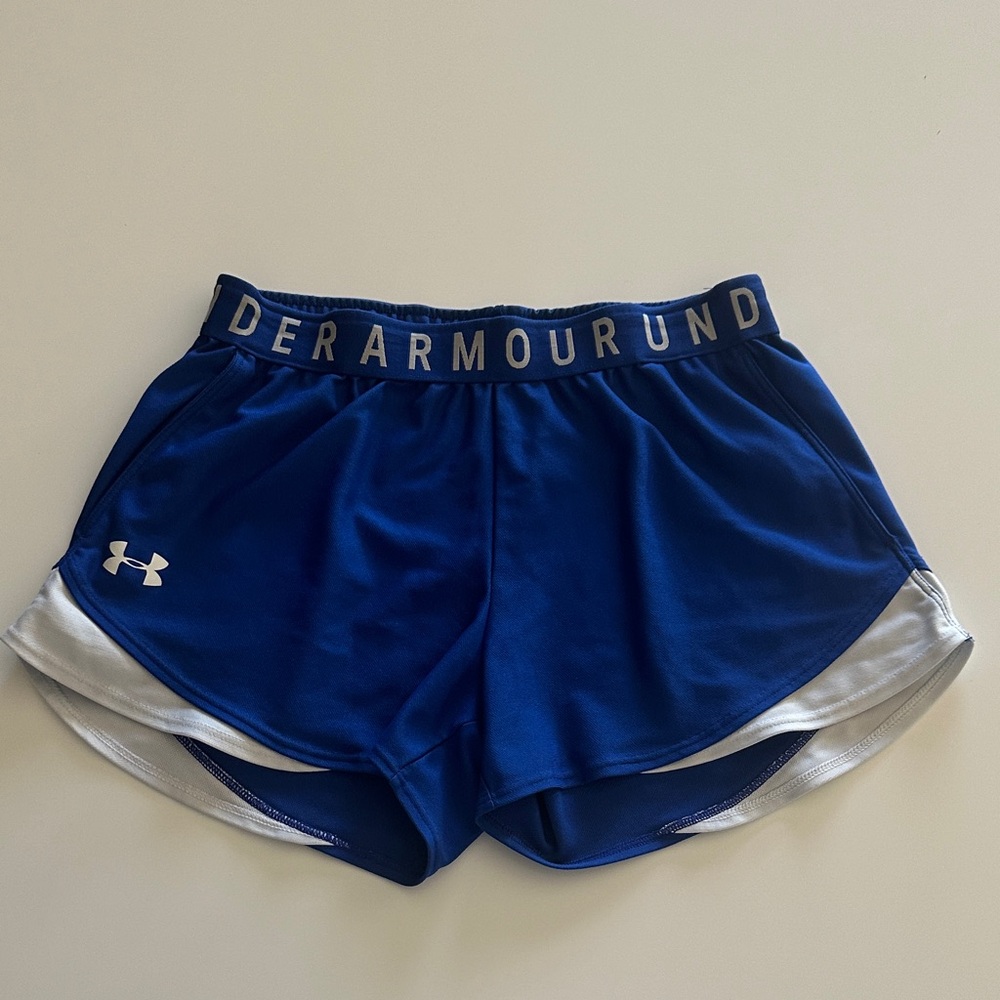 Under Armour Women's blue and white Athletic Shorts